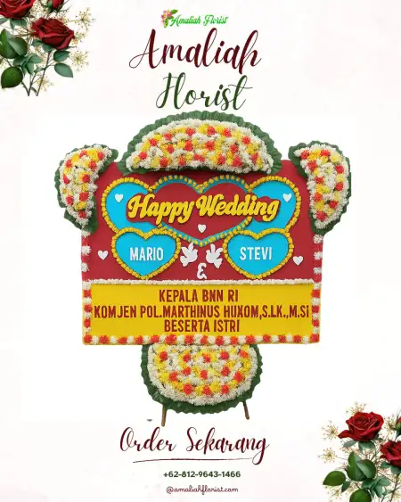 Papan Bunga Pernikahan Sei Buah